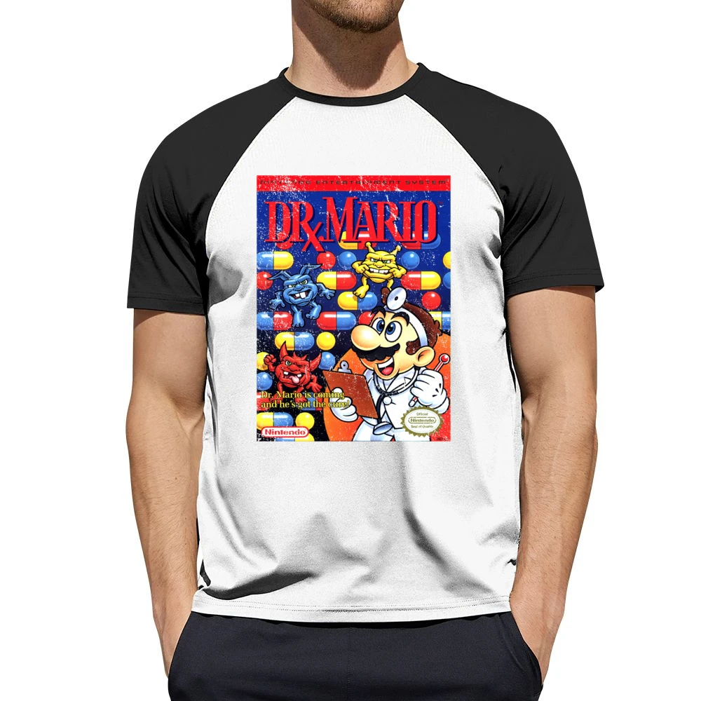 Dr Mario Nes Nintendo Old School Retro Video Game Fan Distressed T Shi Men Short Sleeve T-Shirt