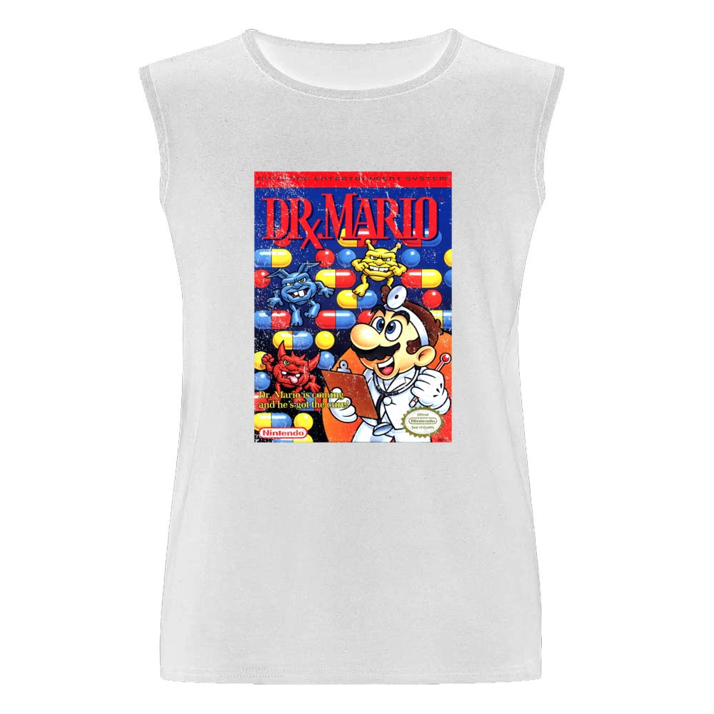Dr Mario Nes Nintendo Old School Retro Video Game Fan Distressed T Shi Men Sleeveless T-Shirt
