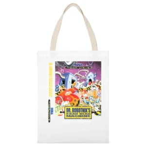 Dr Robotniks Mean Bean Machine Sega Genesis Old School Retro Video Gam White Canvas Tote Shopping Bag