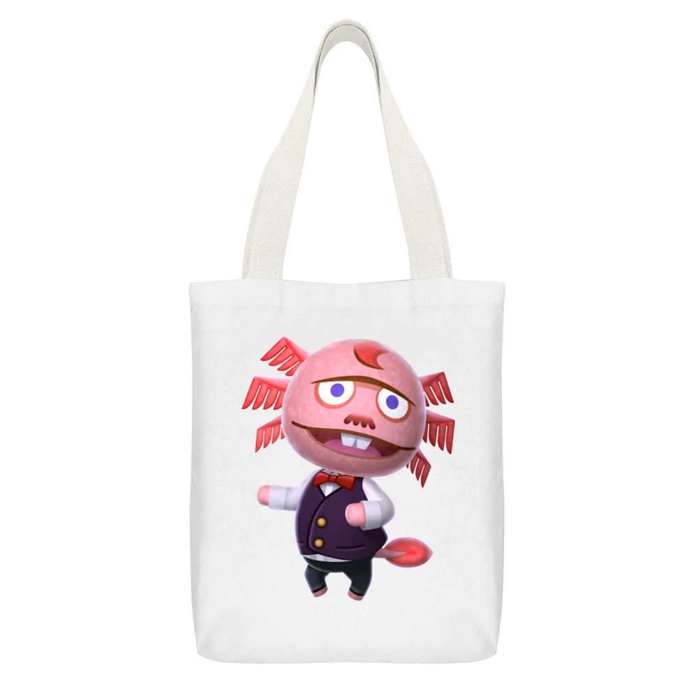 Dr Shrunk From Animal Crossing Nintendo Character Video Game White Canvas Tote Shopping Bag With Interior Pocket