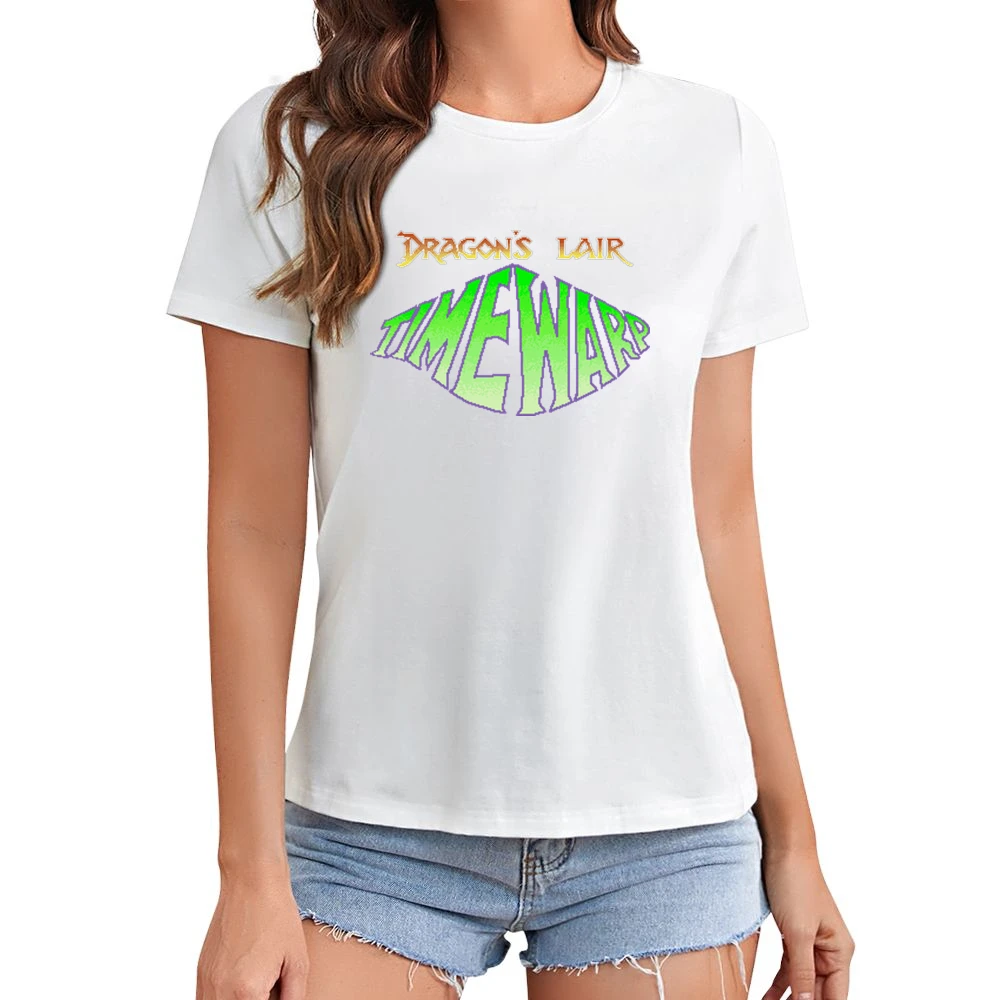 Dragon's Lair Timewarp Video Game Retro 80s Asian Size Women Ladies T-shirt