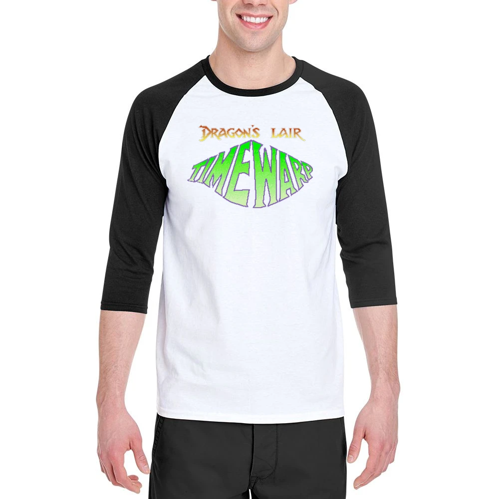 Dragon's Lair Timewarp Video Game Retro 80s Men 3/4 Sleeve T-Shirt