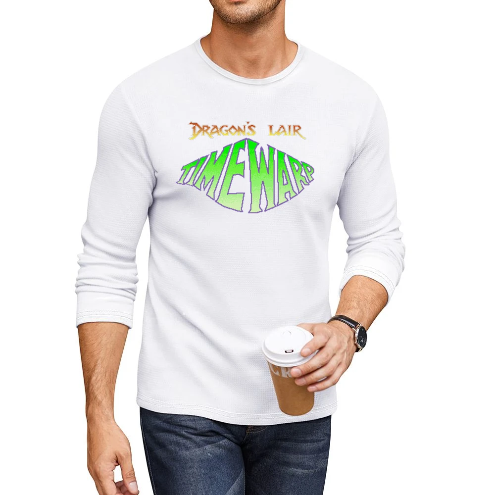 Dragon's Lair Timewarp Video Game Retro 80s Men CrewNeck Long Sleeve T-Shirt