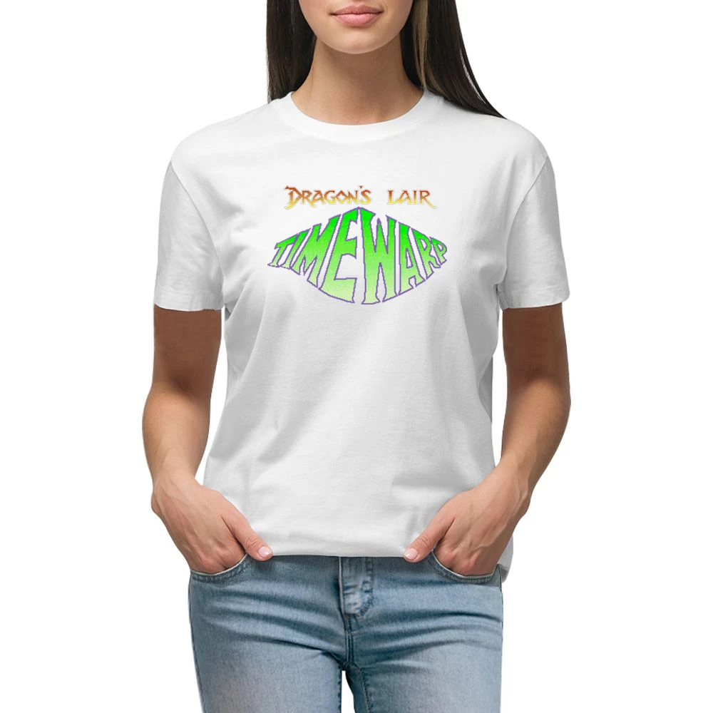 Dragon's Lair Timewarp Video Game Retro 80s Premium Women Ladies T-shirt
