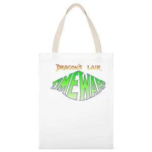Dragon's Lair Timewarp Video Game Retro 80s White Canvas Tote Shopping Bag
