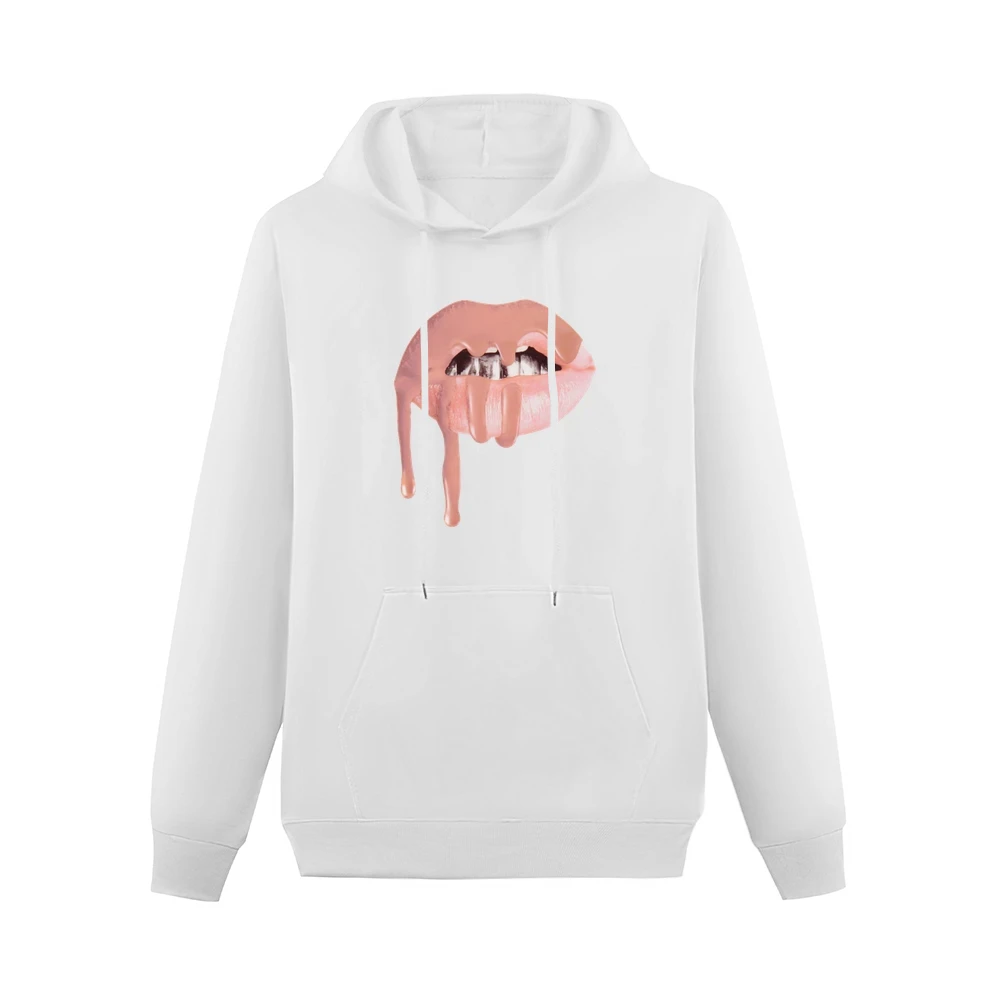 Dripping Lips Popular Lipstick Makeup Graphic Celebrity Tee Shirt Men Hoodie With Pocket
