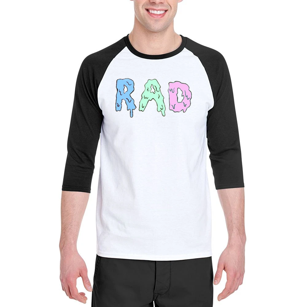Dripping With Rad Fun Awesome Tee Shirt Men 3/4 Sleeve T-Shirt
