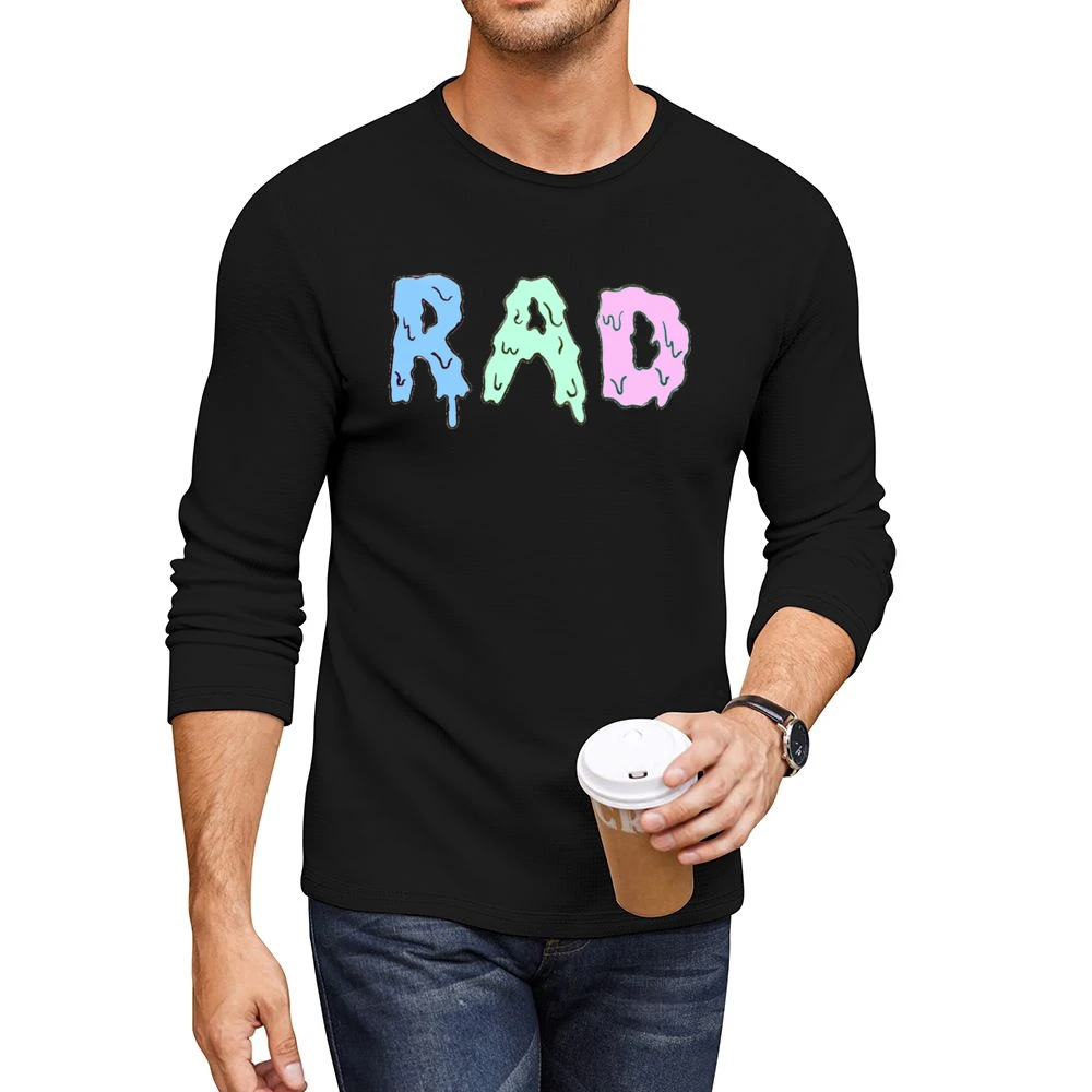 Dripping With Rad Fun Awesome Tee Shirt Men CrewNeck Long Sleeve T-Shirt