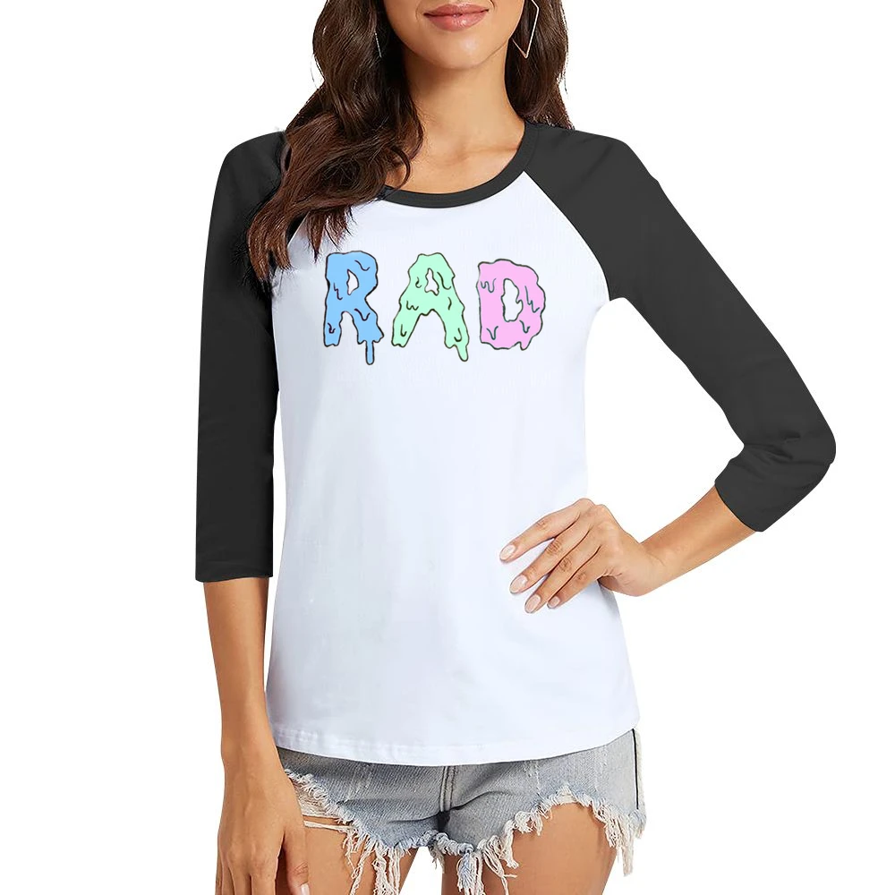 Dripping With Rad Fun Awesome Tee Shirt Women Ladies 3-4 Sleeve T-Shirt