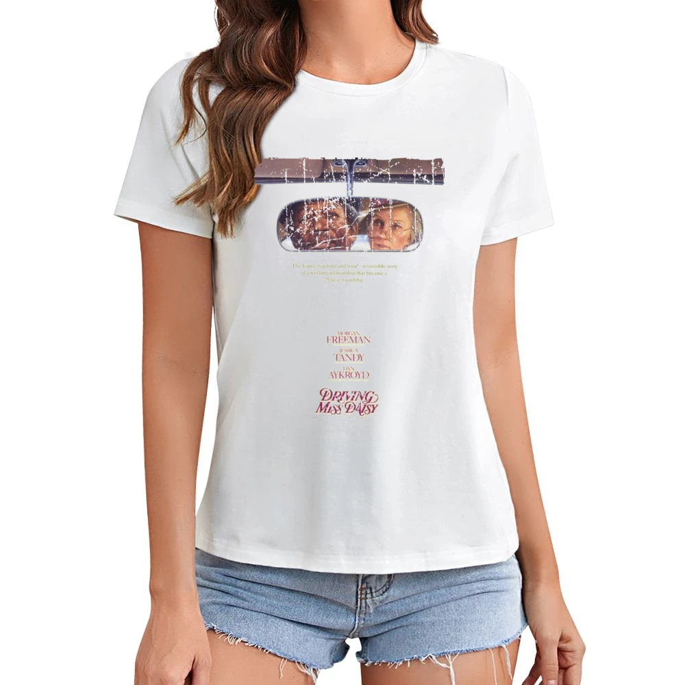 Driving Miss Daisy Movie Poster Retro Aged Look Asian Size Women Ladies T-shirt