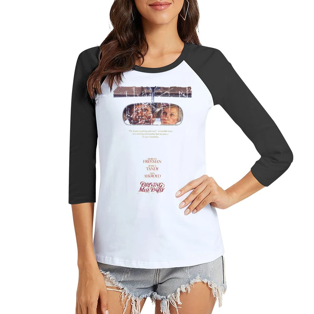 Driving Miss Daisy Movie Poster Retro Aged Look Women Ladies 3-4 Sleeve T-Shirt