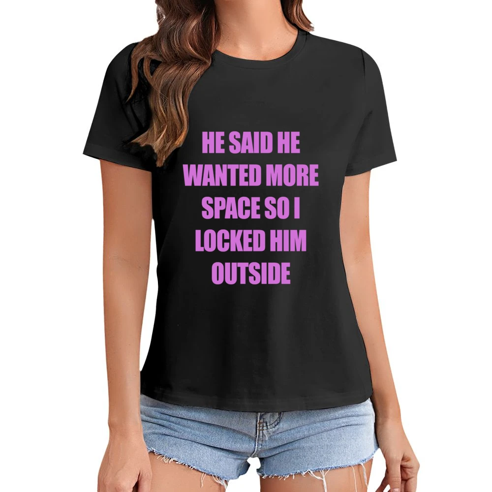 Dump Him Addison Rae Funny Locked Him Outside Graphic Ladies Asian Size Women Ladies T-shirt