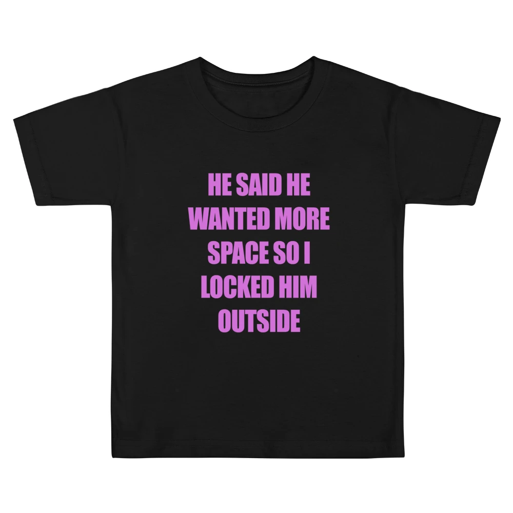 Dump Him Addison Rae Funny Locked Him Outside Graphic Ladies Kids Boys Girls T-Shirt