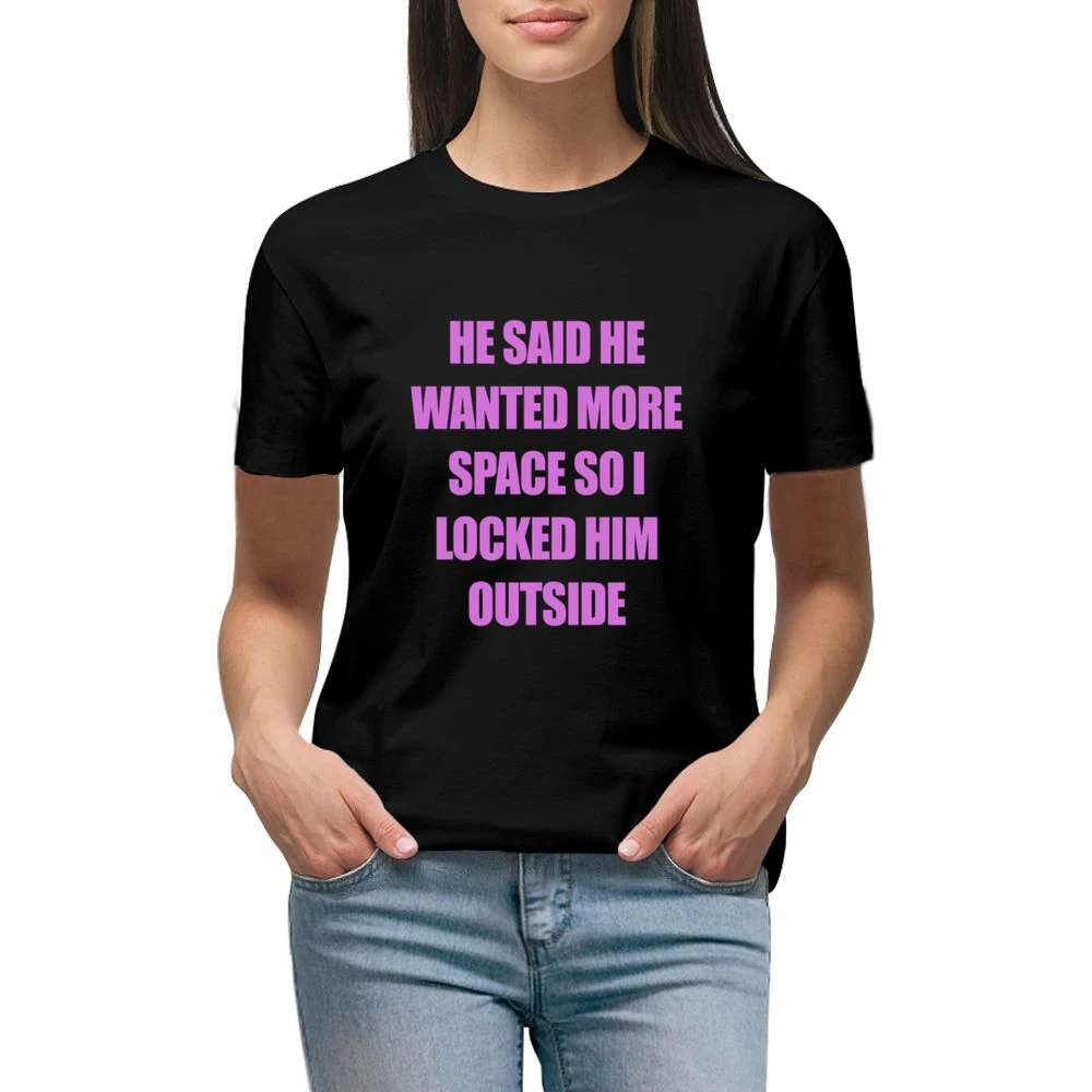 Dump Him Addison Rae Funny Locked Him Outside Graphic Ladies Premium Women Ladies T-shirt