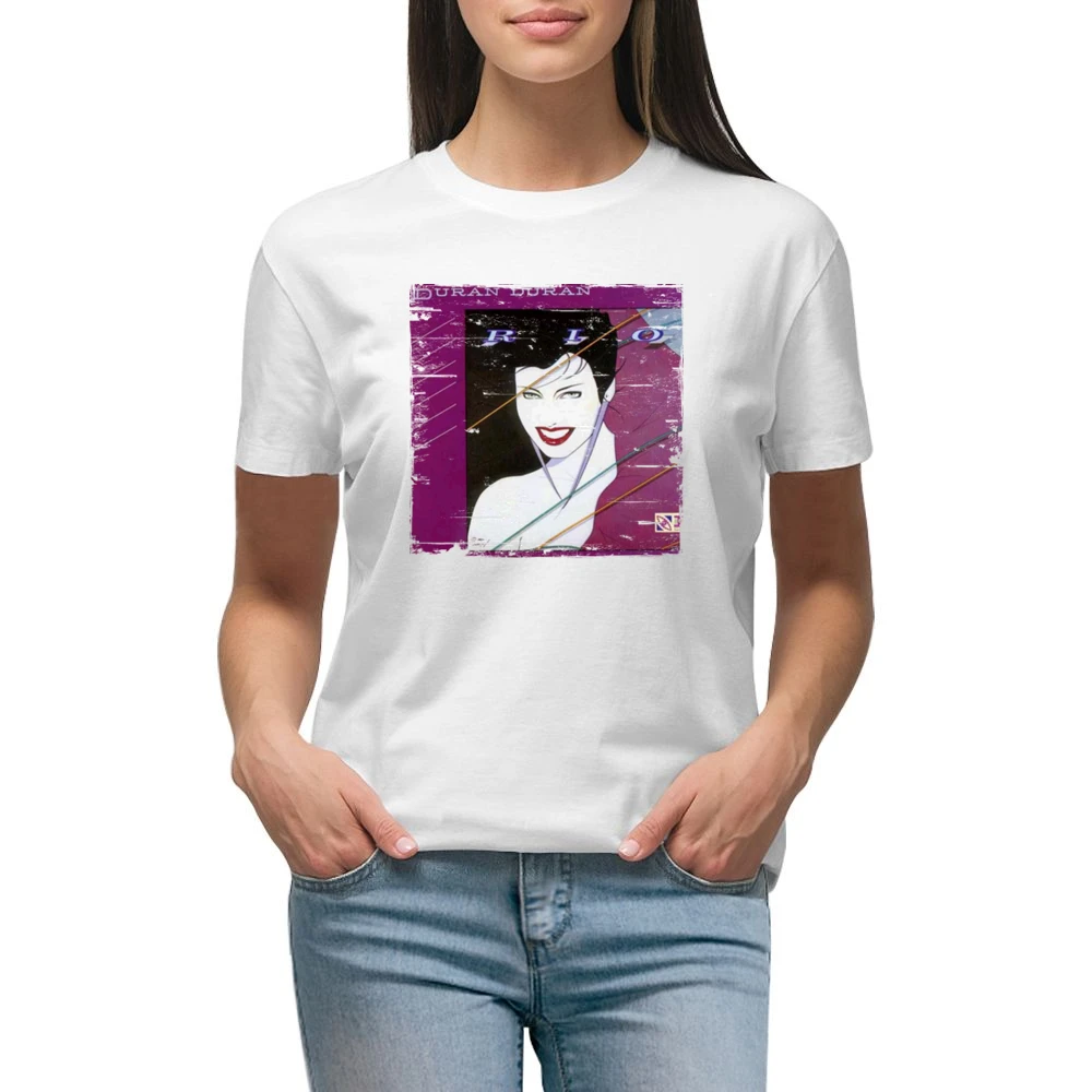 Duran Duran Rio Album Cover Distressed Image Premium Women Ladies T-shirt