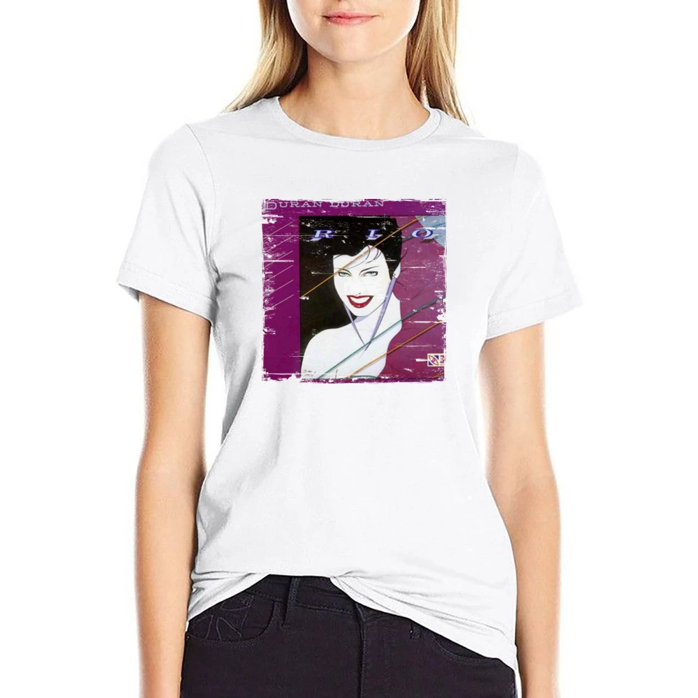 Duran Duran Rio Album Cover Distressed Image US Size Women Ladies T-shirt