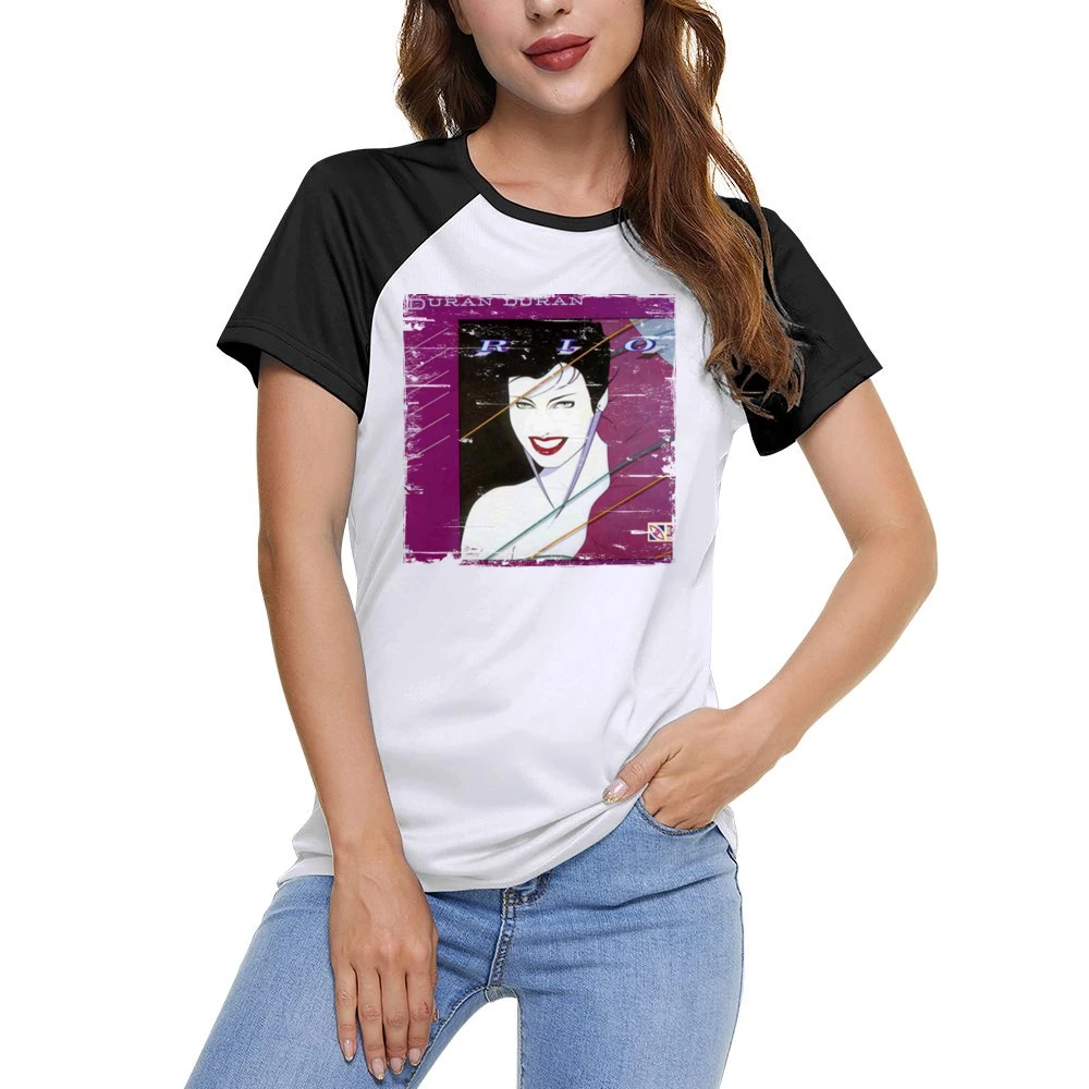 Duran Duran Rio Album Cover Distressed Image Women Ladies Short Sleeve T-Shirt
