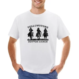 Dutton Ranch Cowboys Yellowstone Show Vintage Style Asian Size Men T-Shirt
