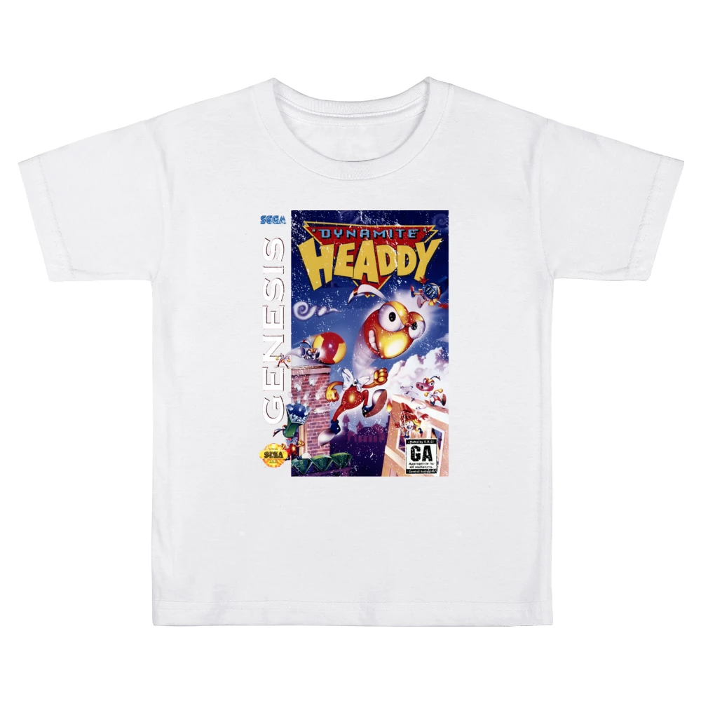 Dynamite Headdy Sega Genesis Old School Retro Video Game Fan Distresse Kids Boys Girls T-Shirt