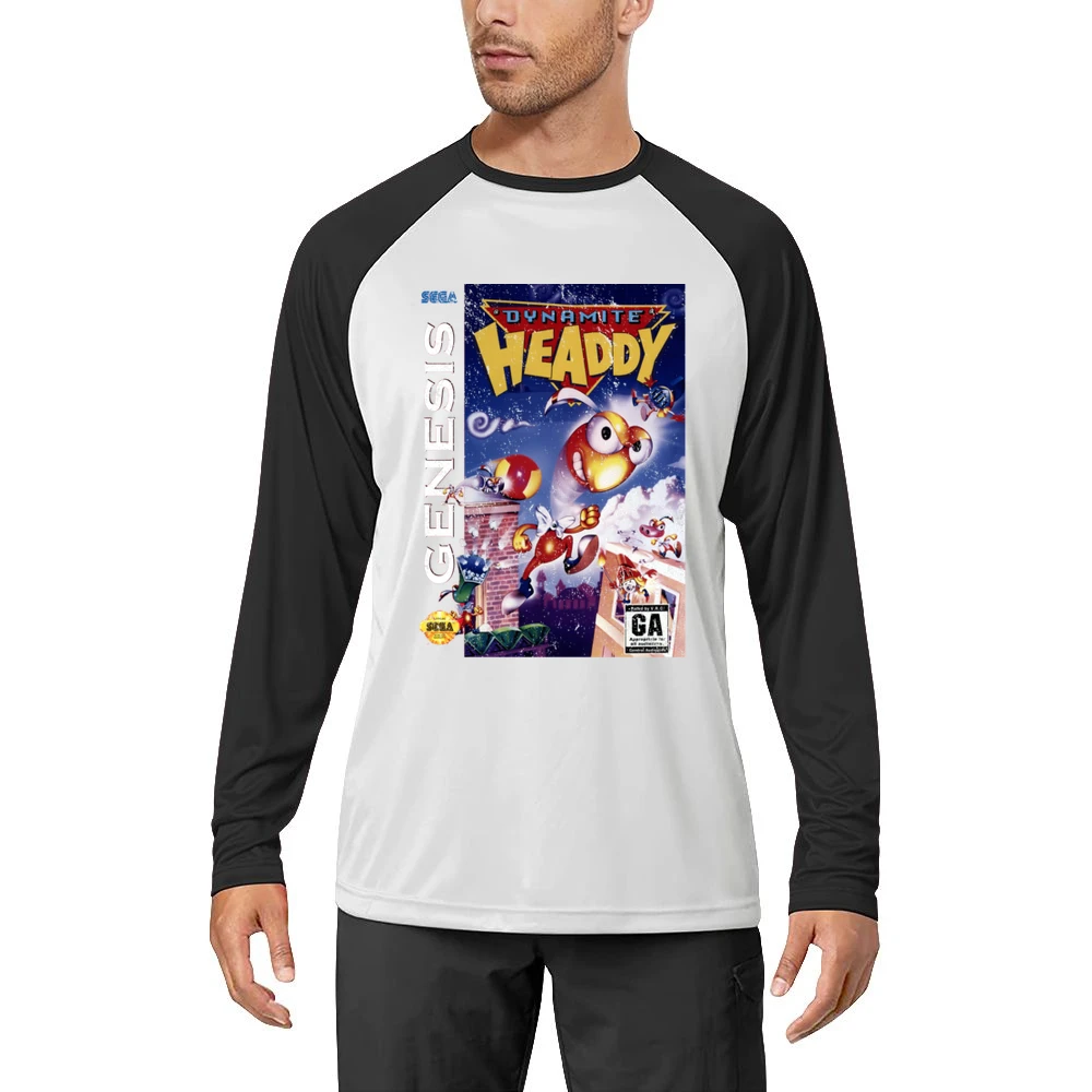 Dynamite Headdy Sega Genesis Old School Retro Video Game Fan Distresse Men Long Sleeve T-Shirt