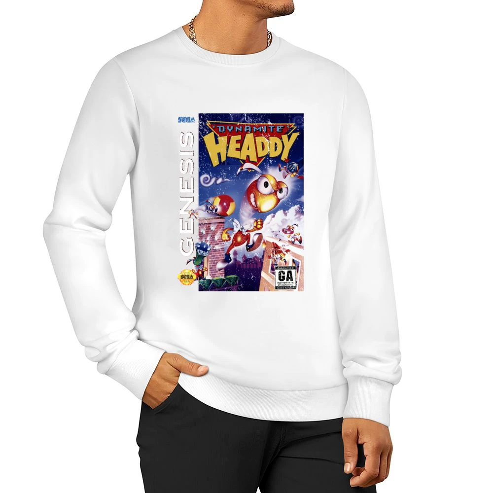 Dynamite Headdy Sega Genesis Old School Retro Video Game Fan Distresse Men Pullover Sweatshirt