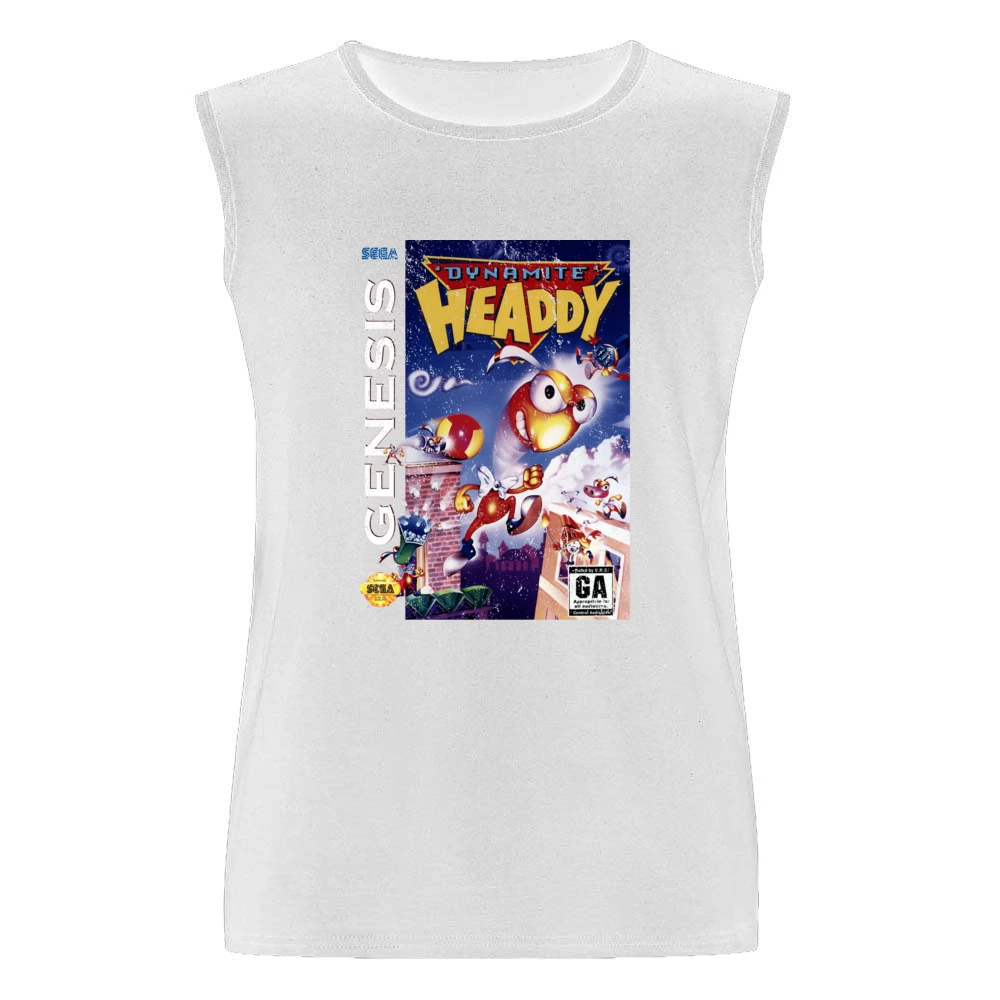 Dynamite Headdy Sega Genesis Old School Retro Video Game Fan Distresse Men Sleeveless T-Shirt