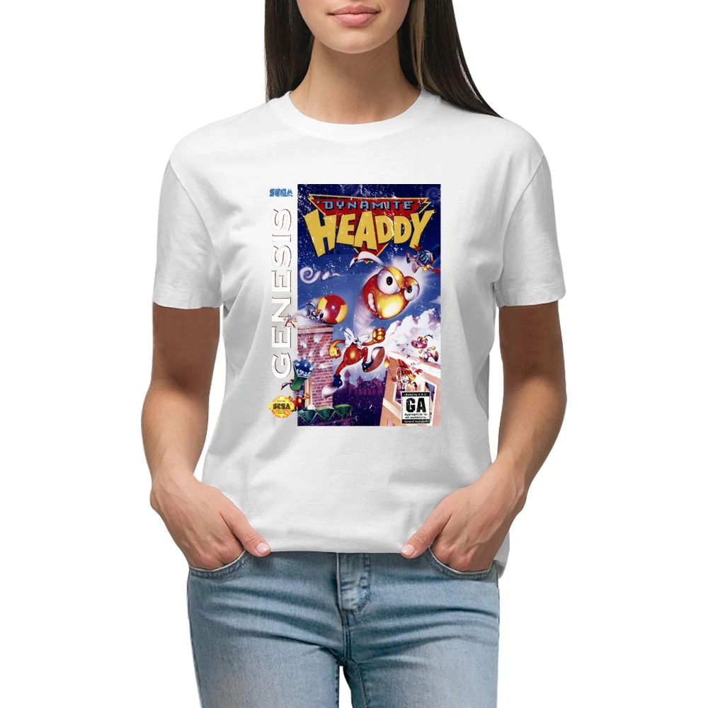 Dynamite Headdy Sega Genesis Old School Retro Video Game Fan Distresse Premium Women Ladies T-shirt