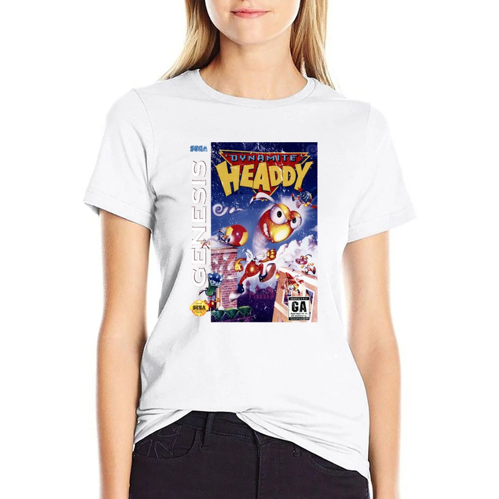Dynamite Headdy Sega Genesis Old School Retro Video Game Fan Distresse US Size Women Ladies T-shirt