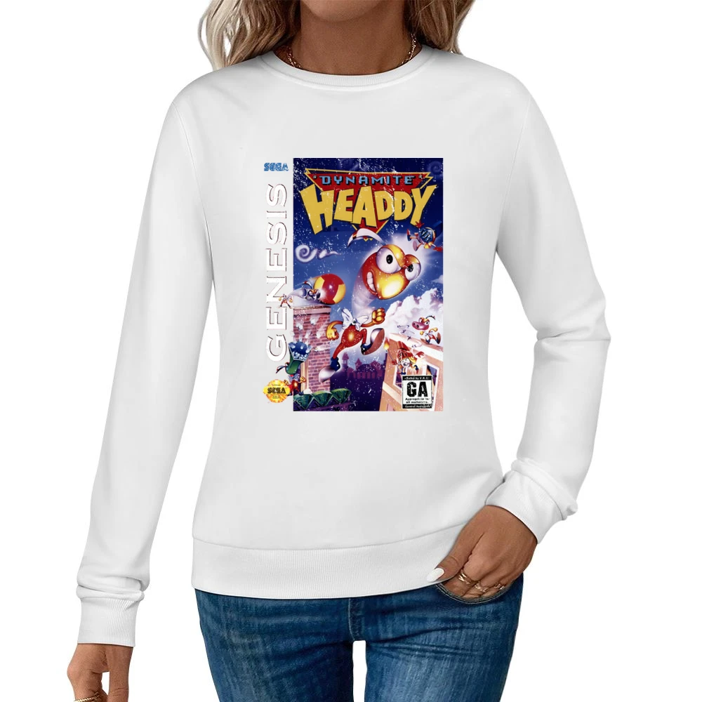 Dynamite Headdy Sega Genesis Old School Retro Video Game Fan Distresse Women Pullover Sweatshirt