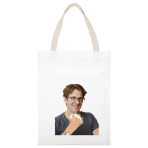 EDDIE SAVAGE White Canvas Tote Shopping Bag