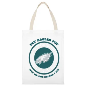 Eagles Win One Before I Die Football Team White Canvas Tote Shopping Bag