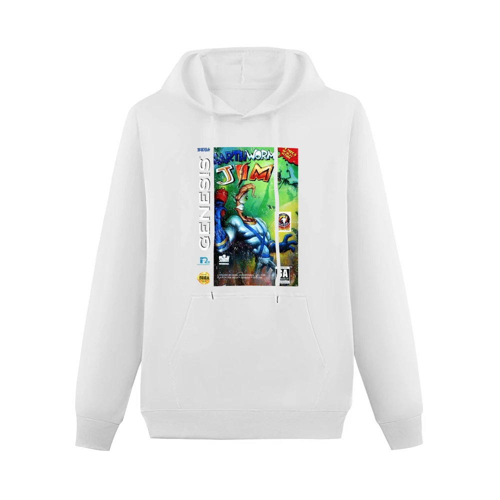 Earthworm Jim Sega Genesis Old School Retro Video Game Fan Distressed Men Hoodie With Pocket