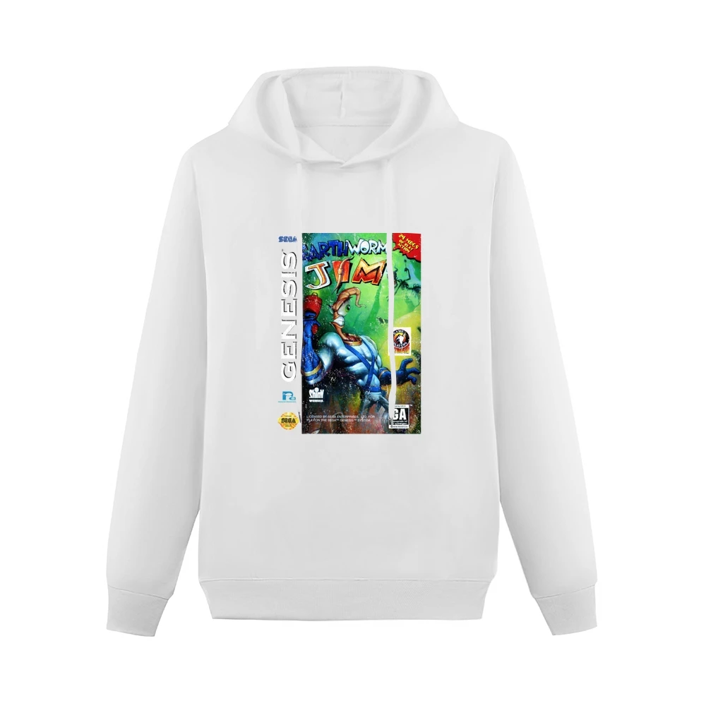 Earthworm Jim Sega Genesis Old School Retro Video Game Fan Distressed Men Hoodie Without Pocket