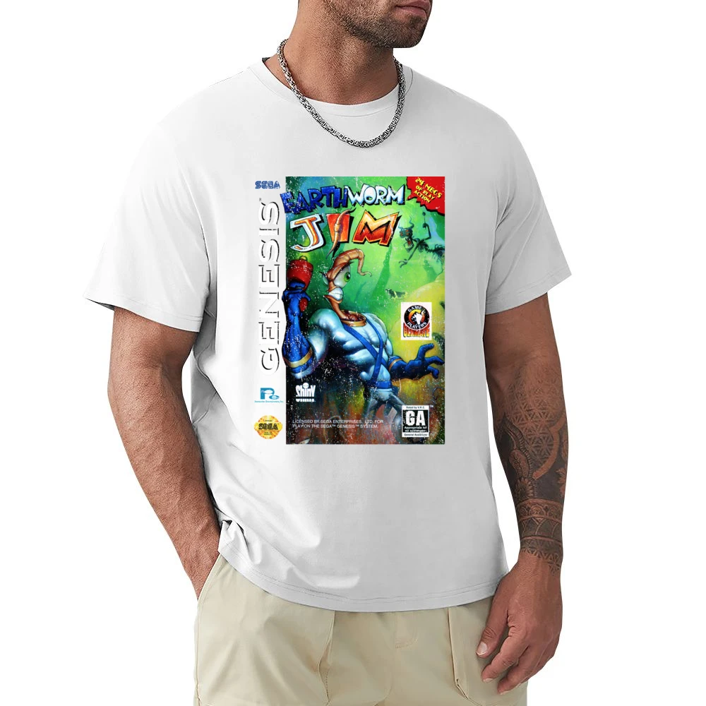 Earthworm Jim Sega Genesis Old School Retro Video Game Fan Distressed Premium Men T-shirt