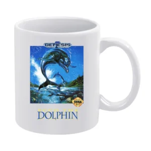 Ecco The Dolphin Sega Genesis Old School Retro Video Game Fan Distress White Mug