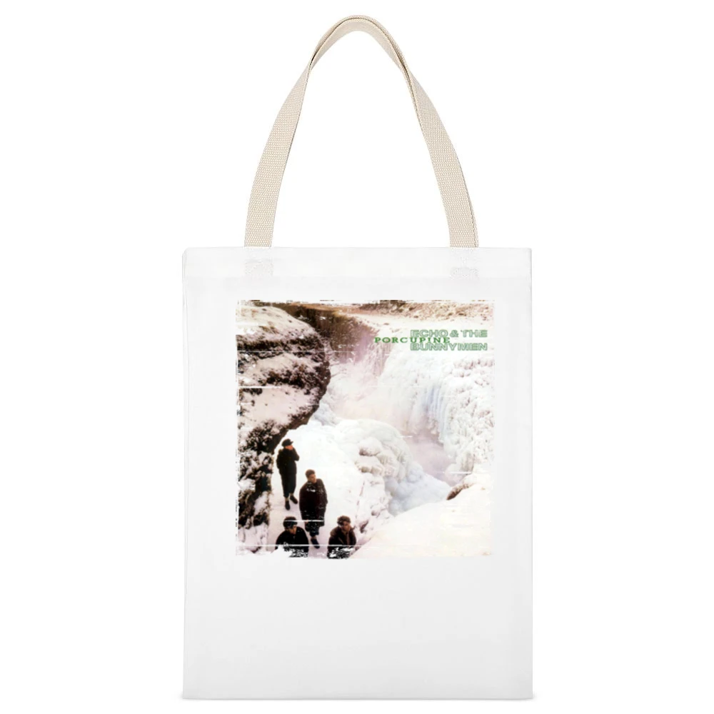Echo And The Bunnymen Porcupine Album Cover Distressed Image White Canvas Tote Shopping Bag