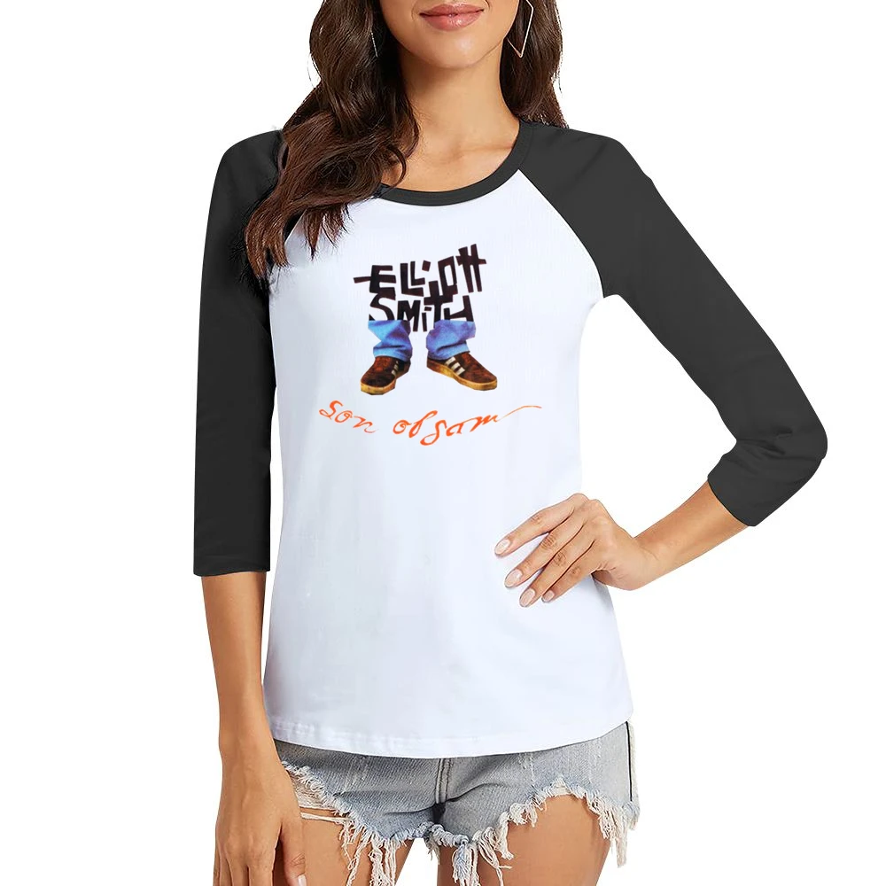 Elliott Smith Music Women Ladies 3-4 Sleeve T-Shirt