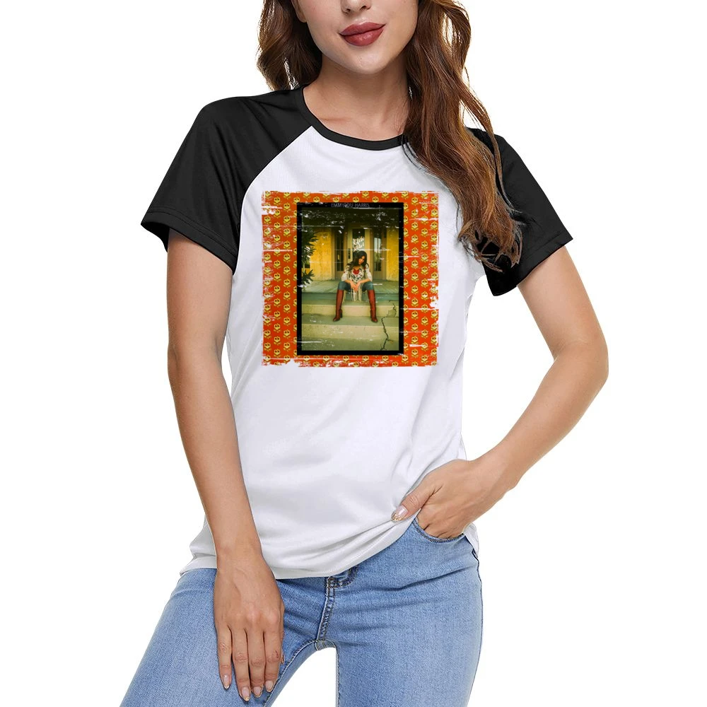 Emmylou Harris Elite Hotel Album Cover Distressed Image Women Ladies Short Sleeve T-Shirt