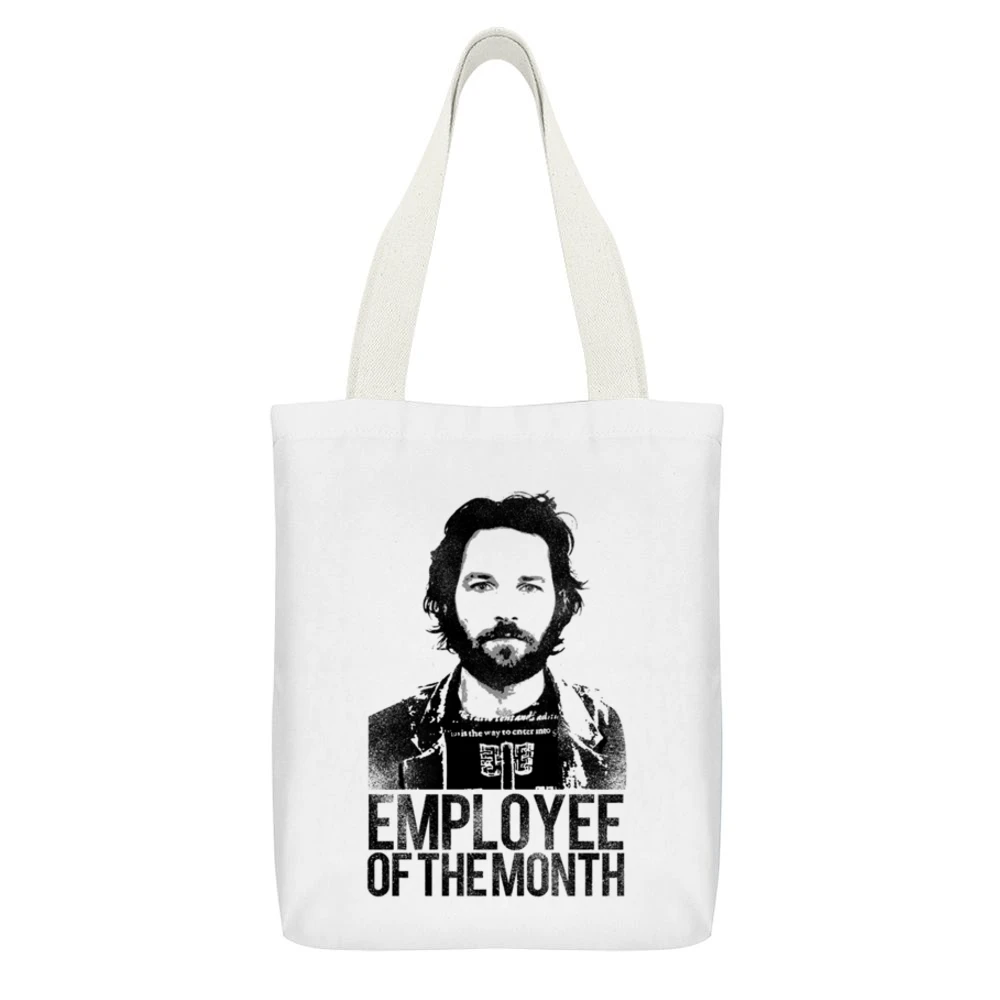 Employee Of The Month Paul Rudd Funny Cool Graphic Movie White Canvas Tote Shopping Bag With Interior Pocket