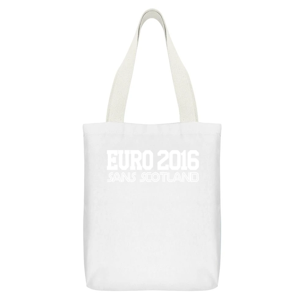 Euro 2016 Sans Scotland Funny No Scotland Football Europe Soccer Graph White Canvas Tote Shopping Bag With Interior Pocket