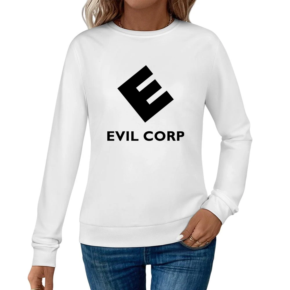 Evil Corp Mr Robot Science Fiction Tv Show Fan Black Logo Women Pullover Sweatshirt