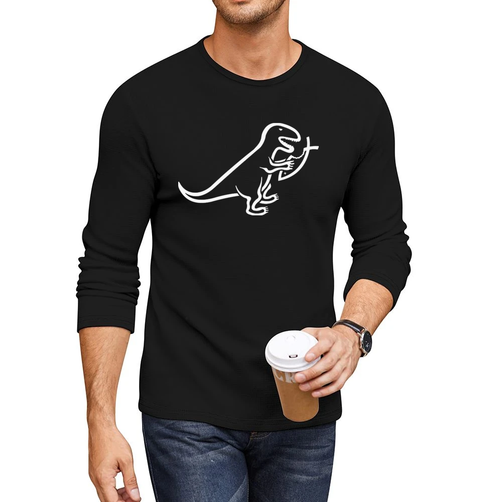 Evolution Versus Creationism Dinosaur Fish Funny Men CrewNeck Long Sleeve T-Shirt