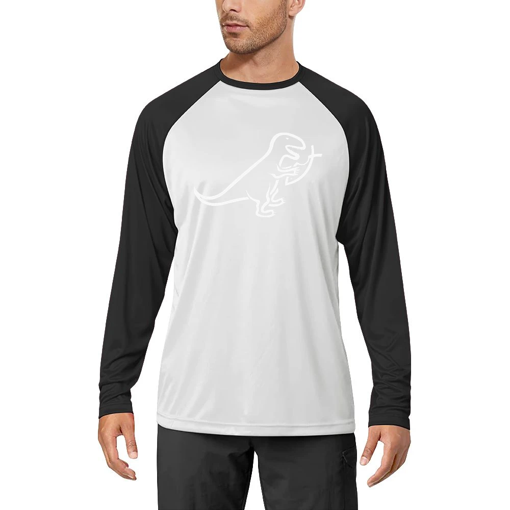 Evolution Versus Creationism Dinosaur Fish Funny Men Long Sleeve T-Shirt