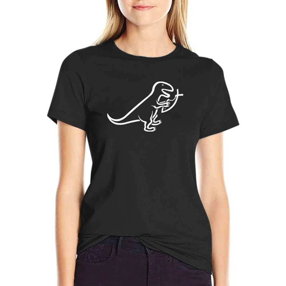 Evolution Versus Creationism Dinosaur Fish Funny US Size Women Ladies T-shirt