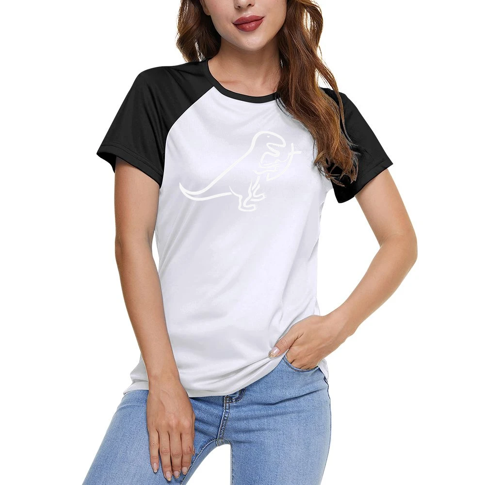 Evolution Versus Creationism Dinosaur Fish Funny Women Ladies Short Sleeve T-Shirt