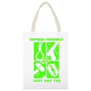Express yourself just say yes White Canvas Tote Shopping Bag