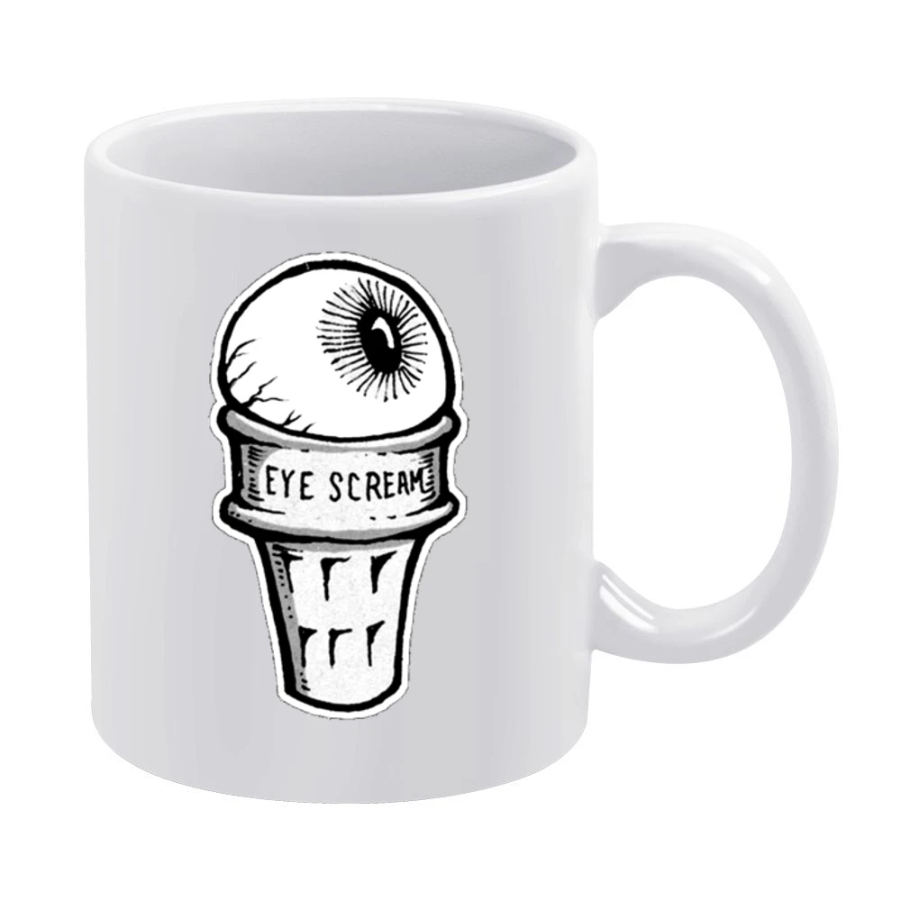 Eye Scream Ice Cream Fun Graphic Tee Shirt White Mug