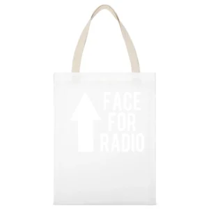 Face For Radio Funny Arrow Graphic White Canvas Tote Shopping Bag