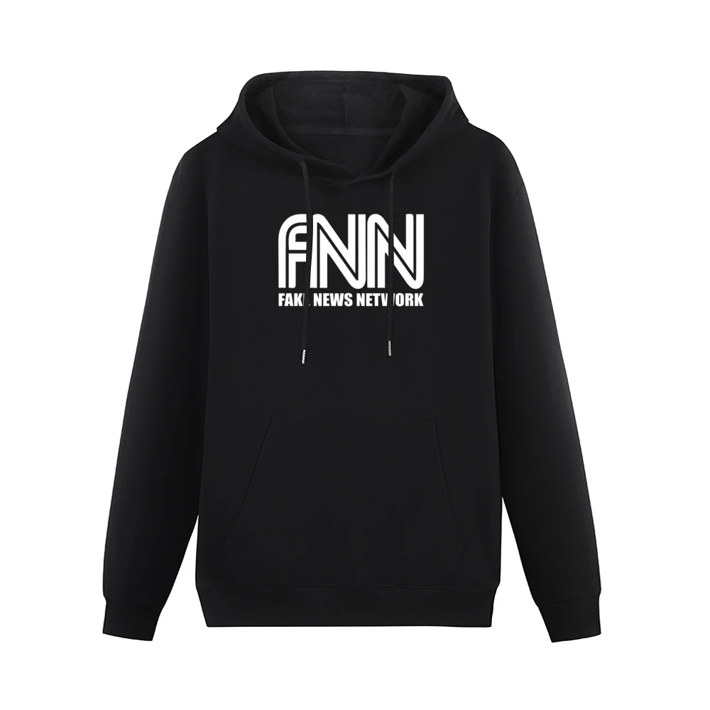 Fake News Network Funny Trump Parody Graphic Tv Show Men Hoodie With Pocket