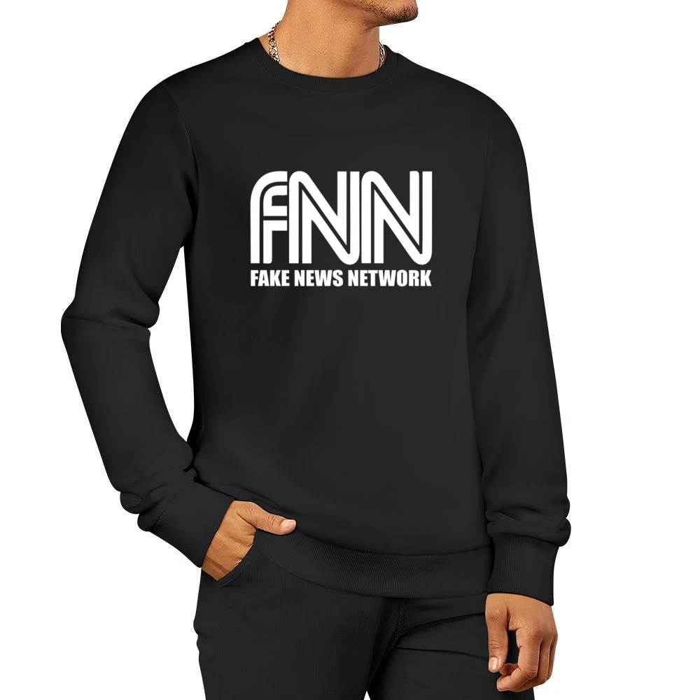 Fake News Network Funny Trump Parody Graphic Tv Show Men Pullover Sweatshirt